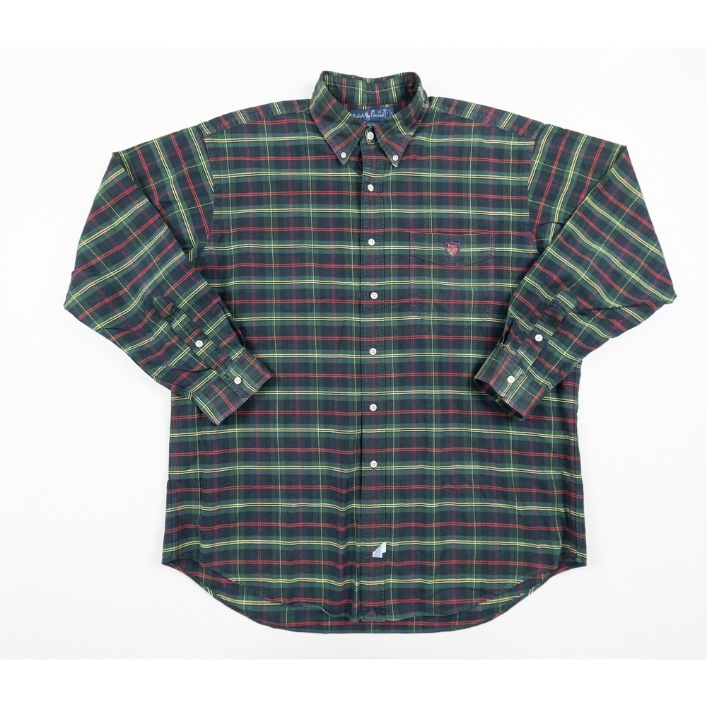 Vintage Ralph Lauren Shirt Mens Large Button Up Long Sleeve Big Shirt Oversized